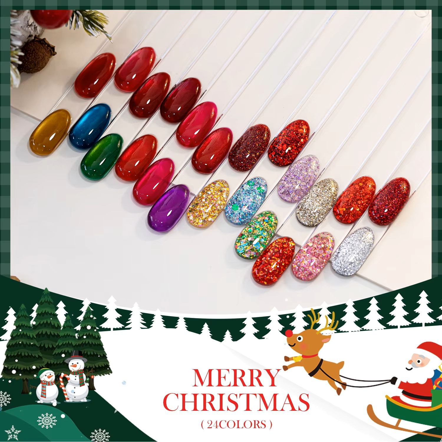 Weihnachts-Gel-Nagellack-Set mit 24 Farben 4