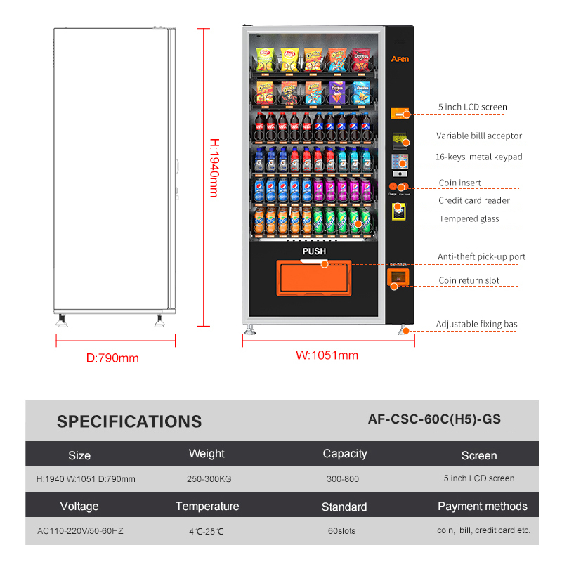 Automatischer Snack- und Getränkeautomat mit 5-Zoll-Display 4