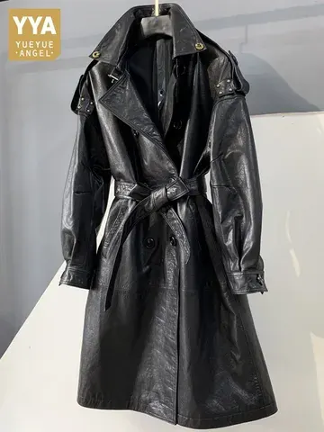 Ledertrenchcoat
