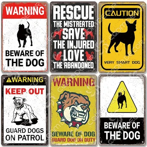 Vintage-Hunde-Warnschild