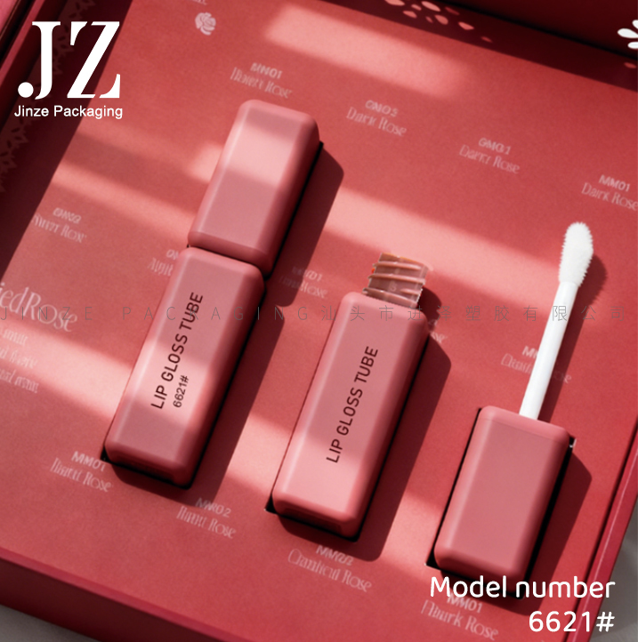 Quadratischer Lipgloss-Tube mit Applikator 6ml 2