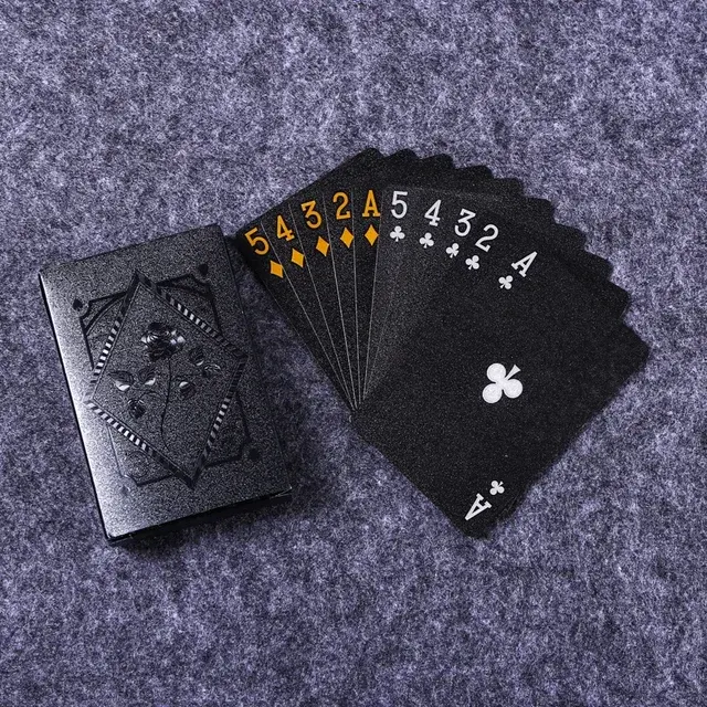 Wasserdichtes Pokerkarten-Set Schwarz Gold 2