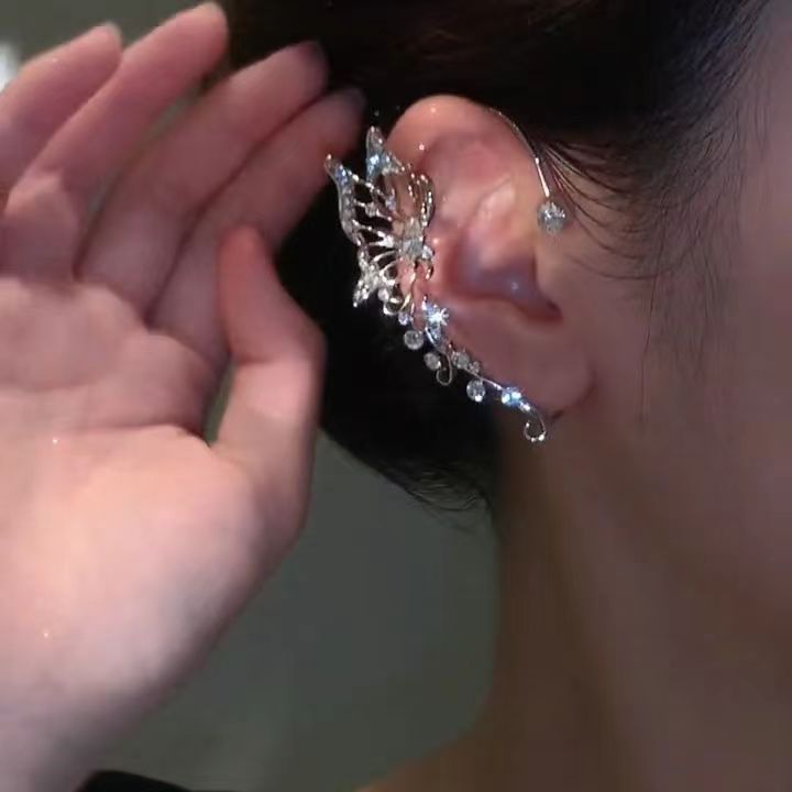 Kristall Schmetterlings Ohrklemme ohne Piercing