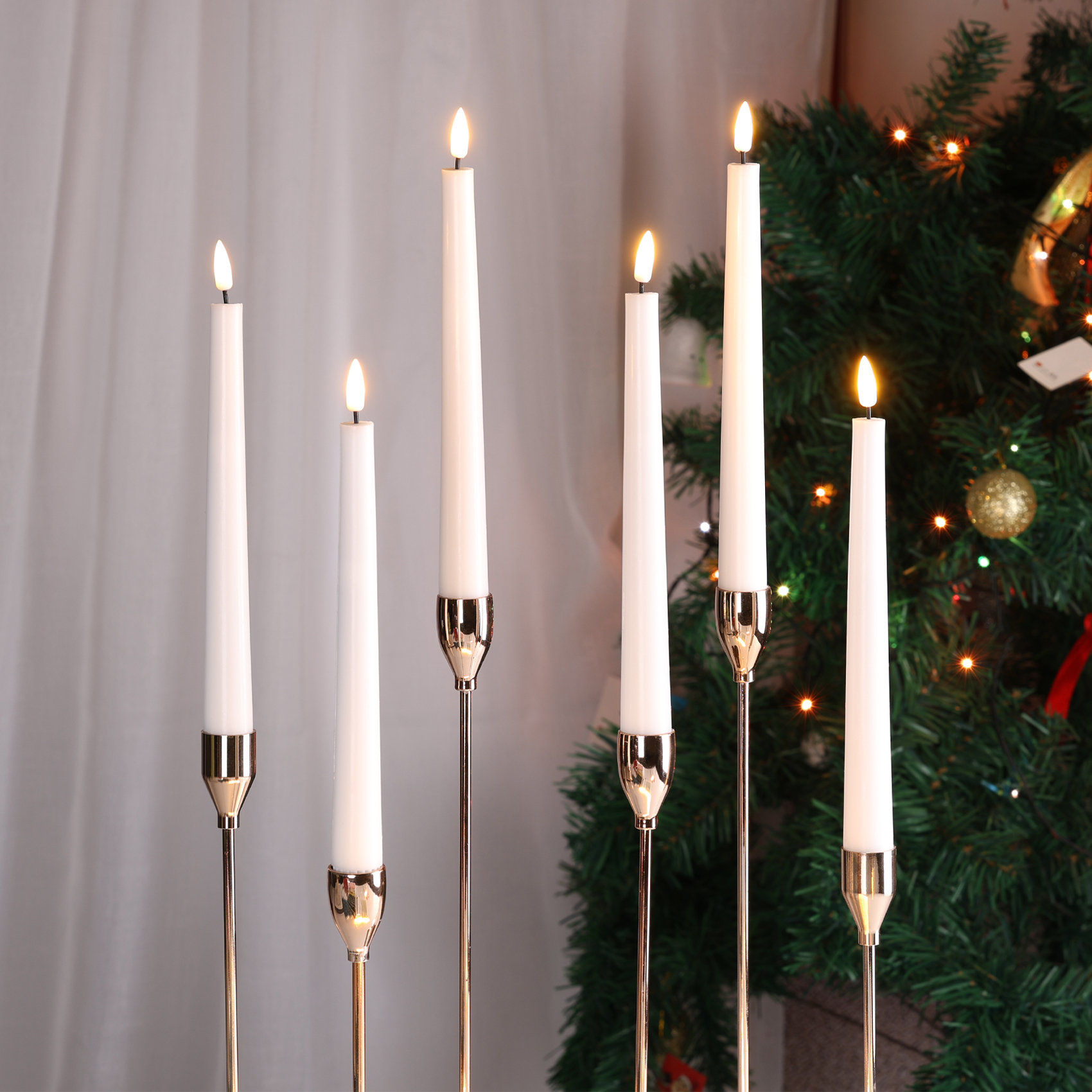 Konische flammenlose LED-Kerze mit Knopfsteuerung 2