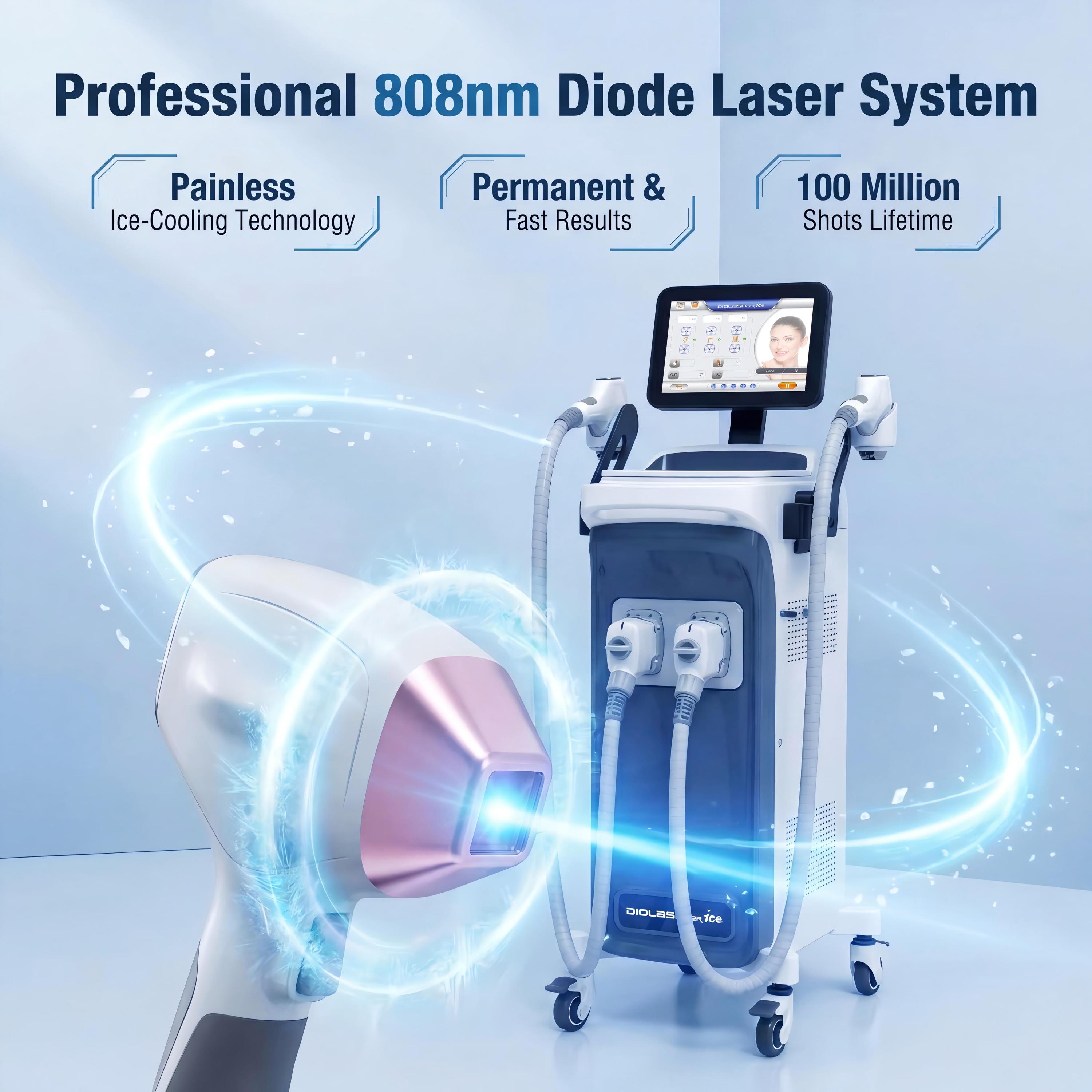 Diodenlaser Haarentfernungsgerät für Salons, 4 Wellenlängen