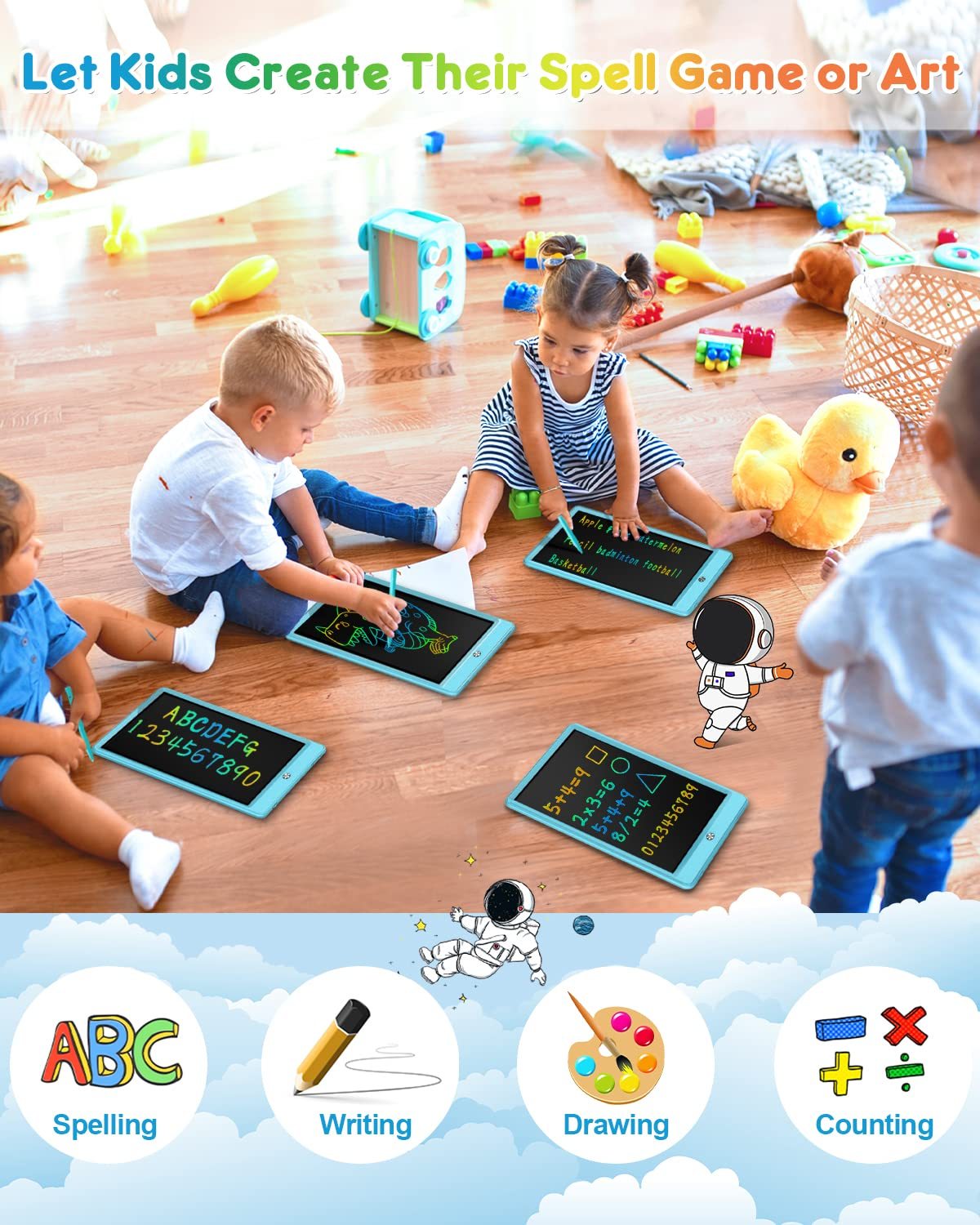 Bunter LCD Lerntablet für Kleinkinder 10 Zoll 3