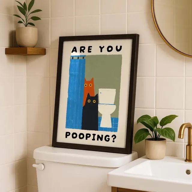 Badezimmer-Katzenposter 3