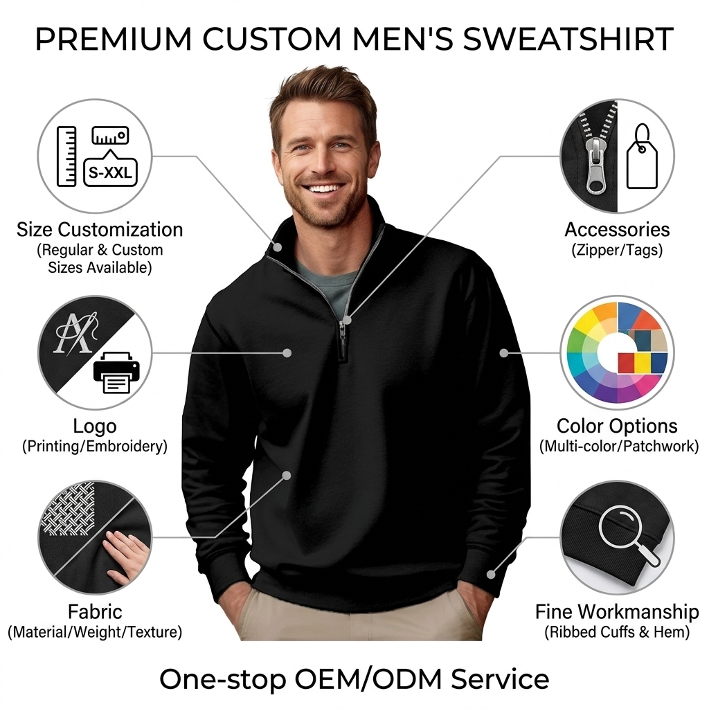 Herren Mockneck Sweatshirt für Outdoor 2