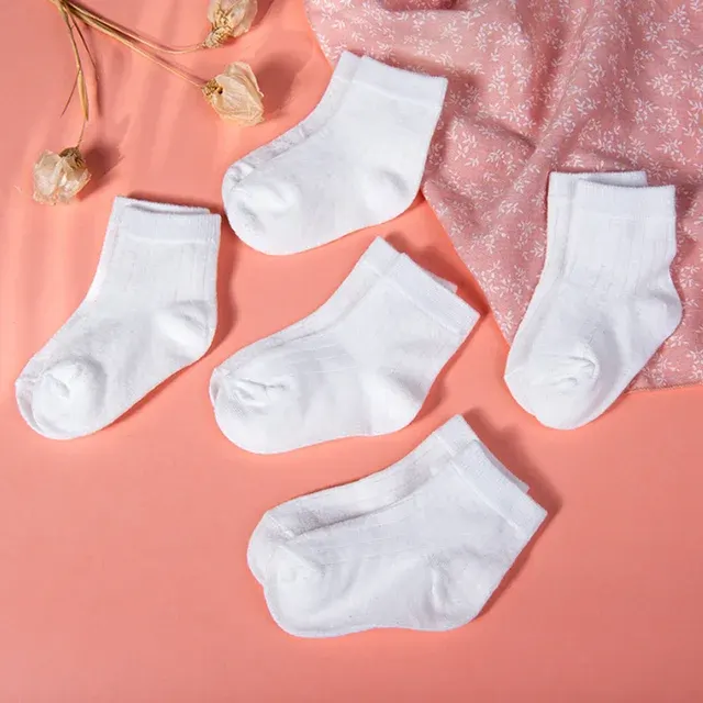 5er-Pack Baby-Socken, Weiß, Unisex 2