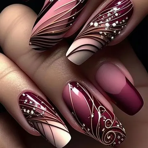 Nagelsticker mit Linienmuster