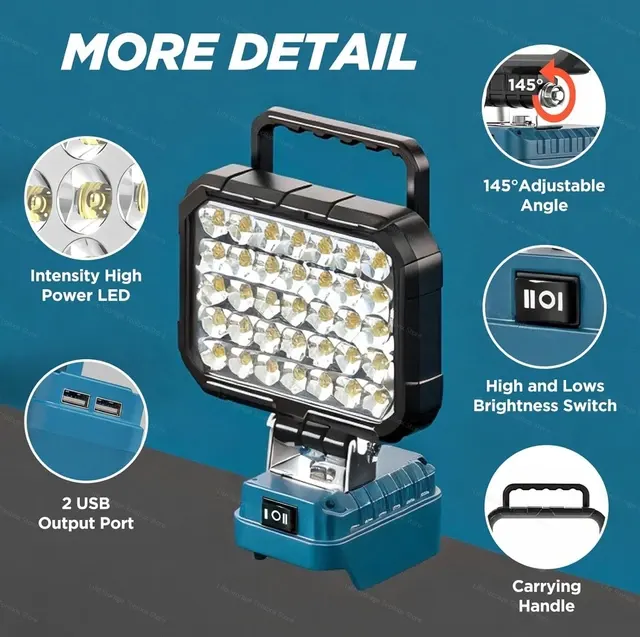 LED-Arbeitsleuchte mit USB und Laterne 4