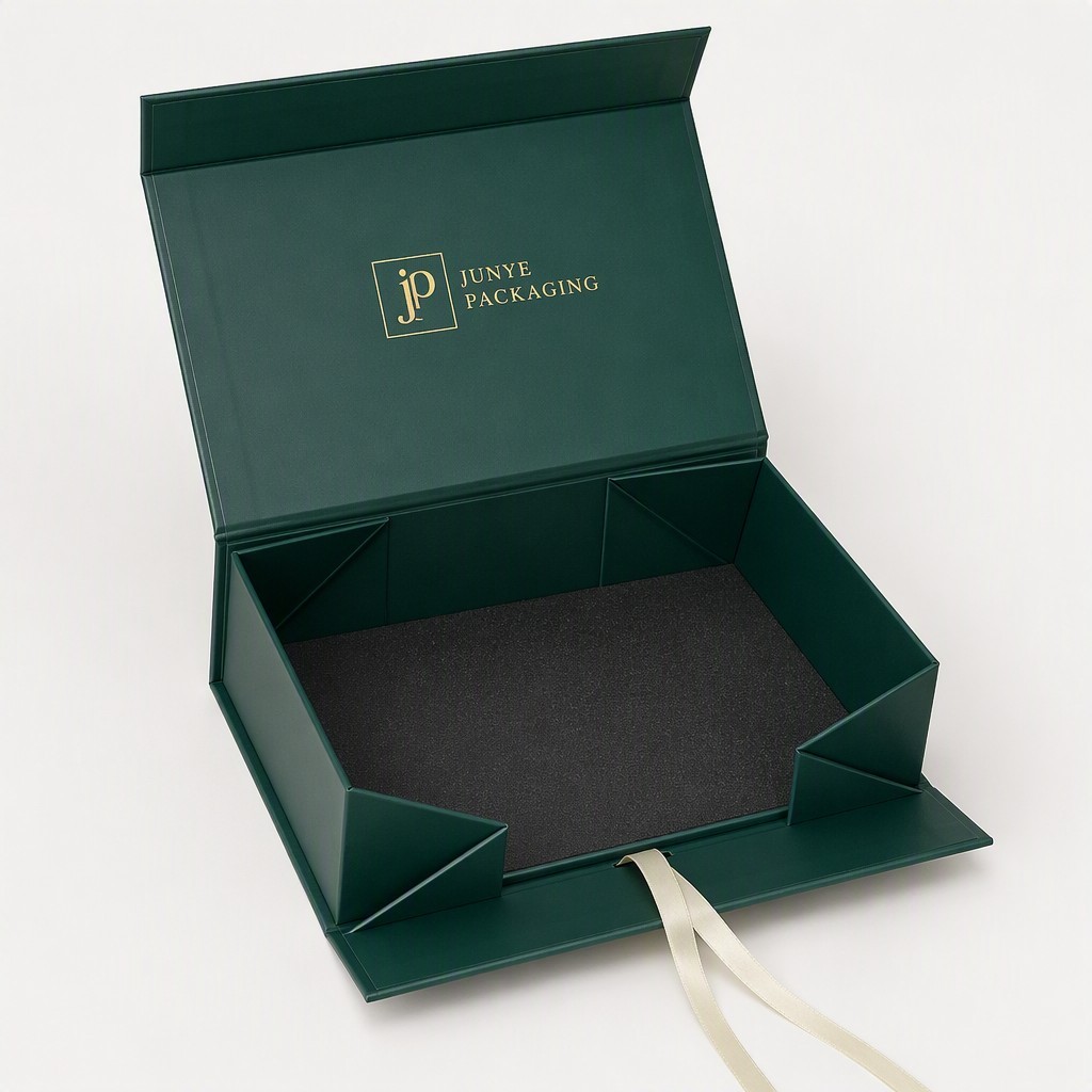 Faltbare Geschenkbox mit Satinband