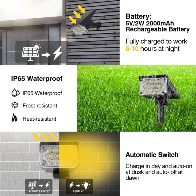 Solar-Gartenleuchte RGB, IP65 wasserdicht 4