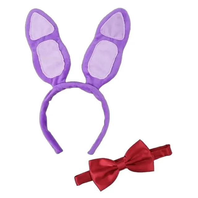 Hasenohren-Stirnband mit roter Fliege für Partys 4