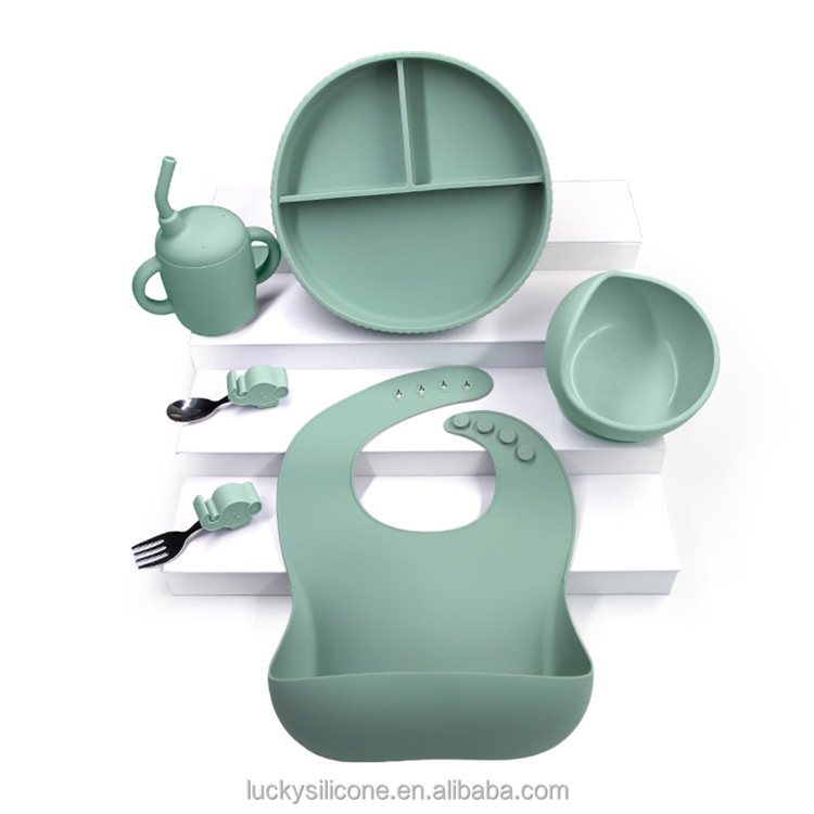 BPA-freies Silikon-Babygeschirr-Set für Kleinkinder 4