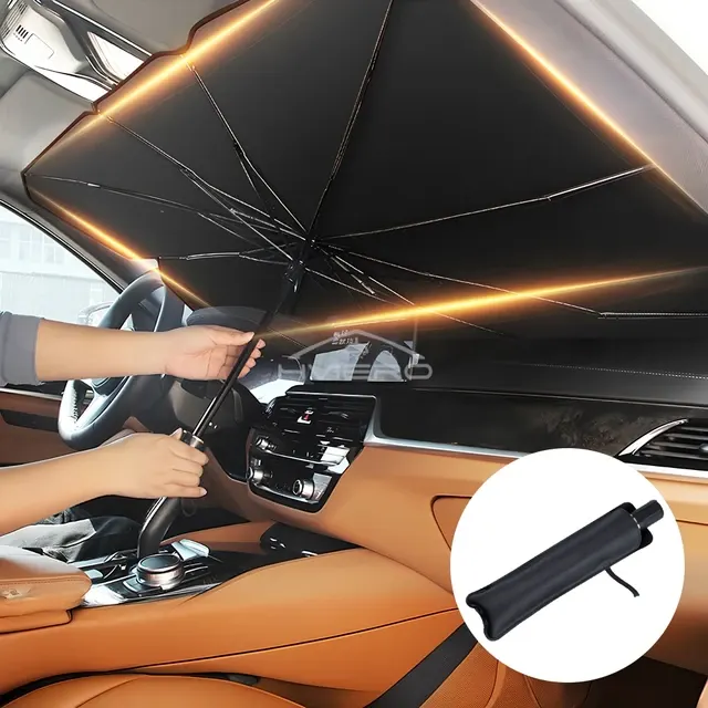 Faltbarer Auto-Windschutzscheiben-Sonnenschirm mit Frontabdeckung 2