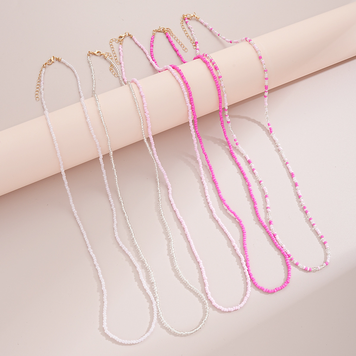 Elastischer Perlen-Taillengürtel im 5er-Set