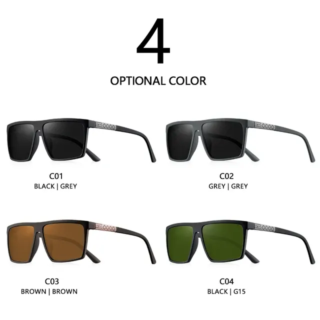 Vintage-Sonnenbrille quadratisch polarisiert UV400 4
