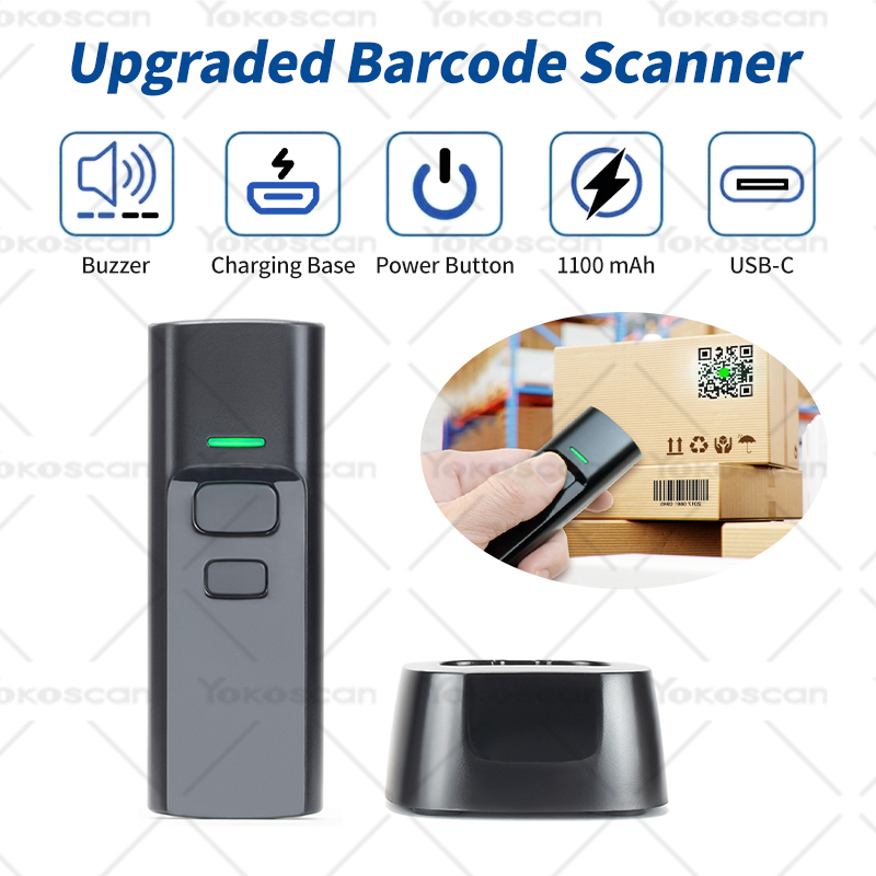 Taschen-Barcode-Scanner mit Ladestation Bluetooth 2