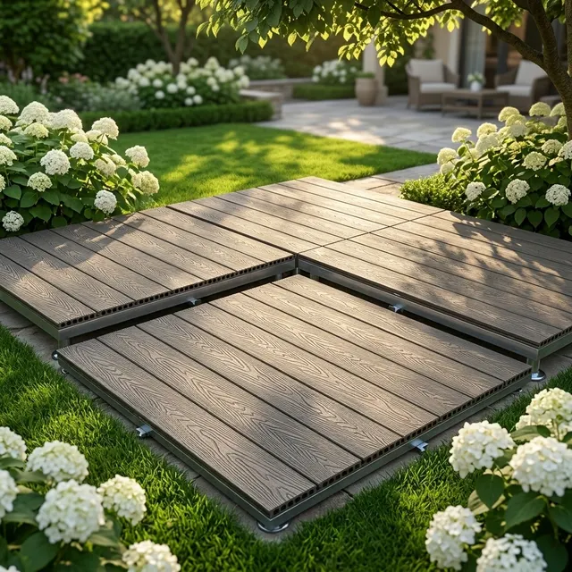 Modulare WPC-Terrassenplattform für Balkon und Rasen 4
