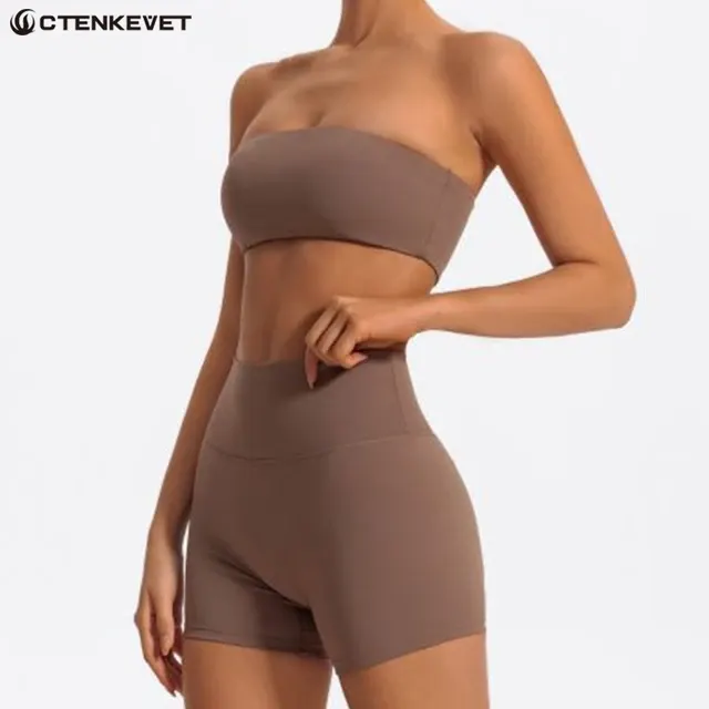 Trägerloses Zweiteiliges Damen-Fitness-Set 2