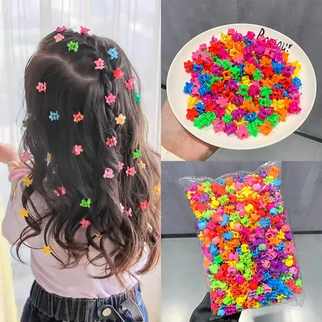 50er-Set Bunte Mini-Haarkrallen 2