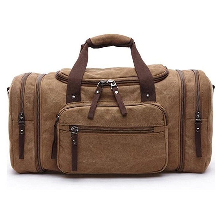 Vintage Weekender Canvas-Reisetasche Solide