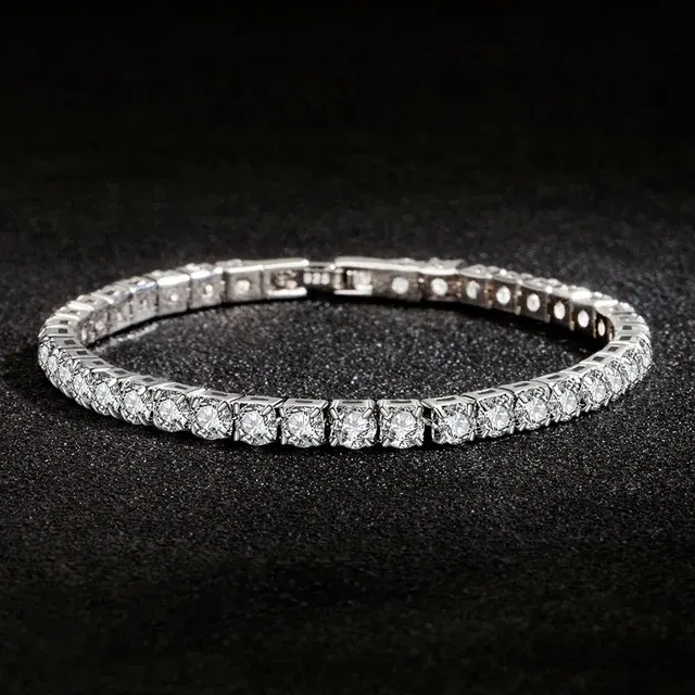 Zirkonia-Armband aus Sterlingsilber, 4 mm 3
