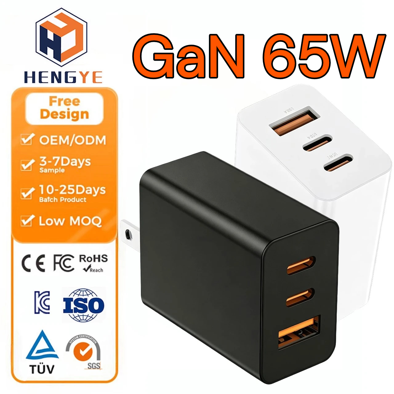 Faltbares GaN 65W USB-C Reiseladegerät