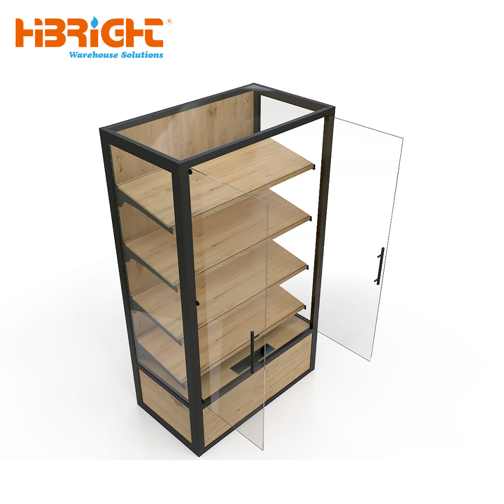 Massivholz-Vitrine mit Glastür für Boutiquen 3