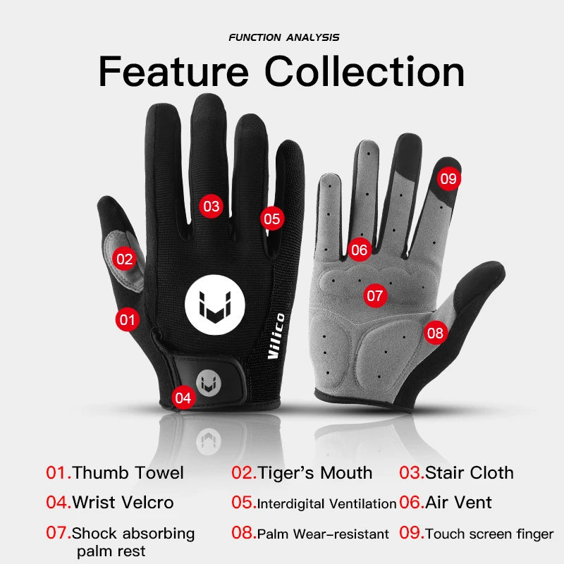 Atmungsaktive rutschfeste MTB-Handschuhe 4