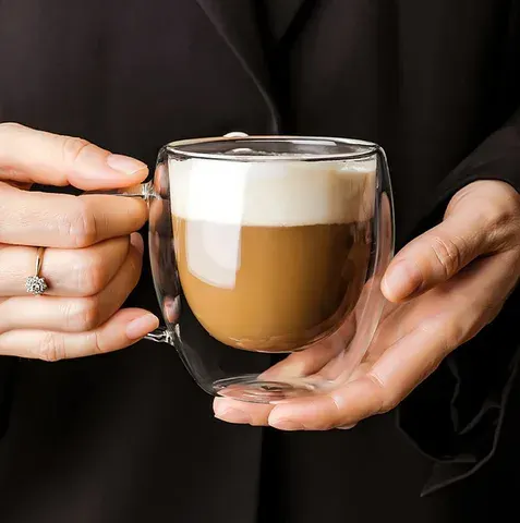 Espresso-Glastasse mit Doppelwand im Set