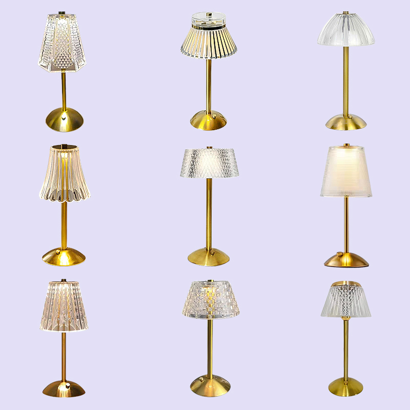 Dimmbare LED Tischlampe Gold Kristall 2