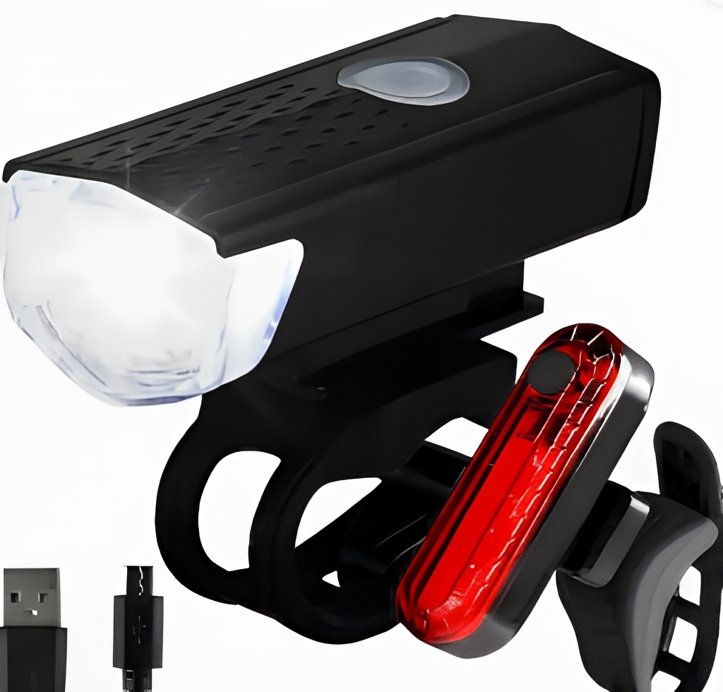 USB-Akku-LED-Fahrradlicht-Set IPX5