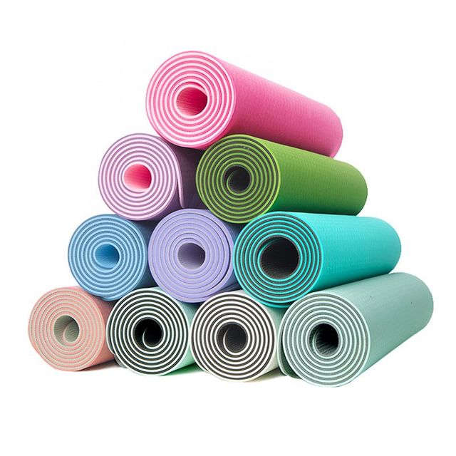 Yogamatte TPE mit Ausrichtungslinien, 10 mm